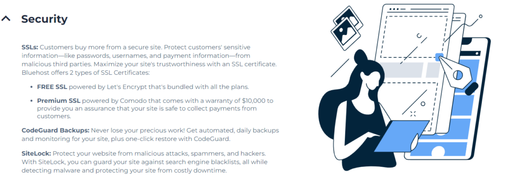 Hostinger vs Bluehost: Bluehost
Security 