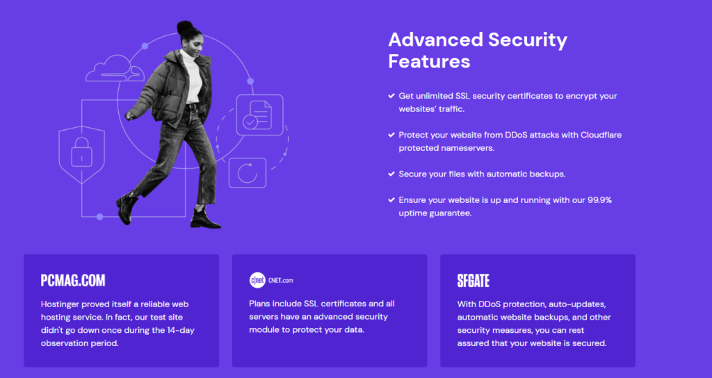 Hostinger vs Bluehost: Hostinger 
Security 
